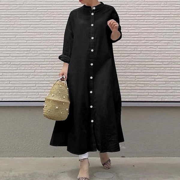 Women's Long Dress Maxi Dress Casual Dress Cotton Linen FashionChic