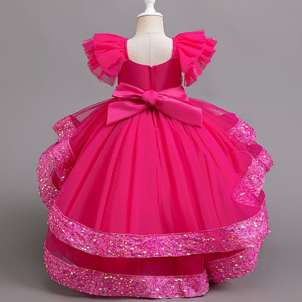 Girls' Wedding Sleeveless Dress Kids Party Special Sequin FashionChic