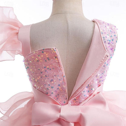 Gown Pageant Ball Flower Party Kids Dress Girls Wedding Ruffle FashionChic