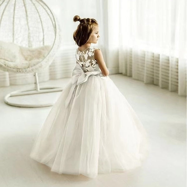 Girl Flower Dress Color Kids Girls' Solid Party FashionChic