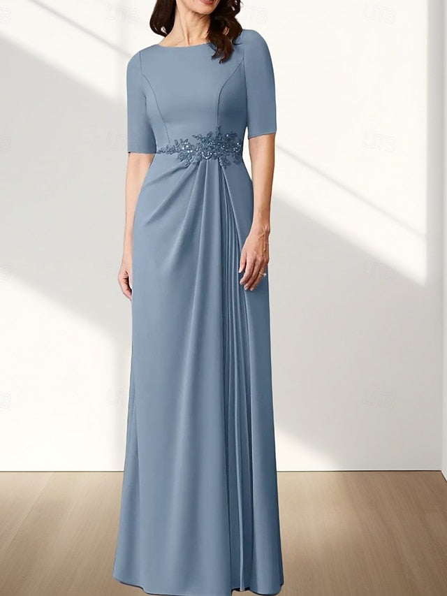 Wedding Crew Guest A-Line Dress Bride Neck Elegant the Mother of FashionChic