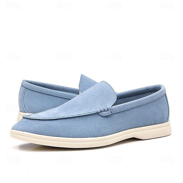 Loafers Men's Slip-On Blue Faux Light – Breathable Casual FashionChic