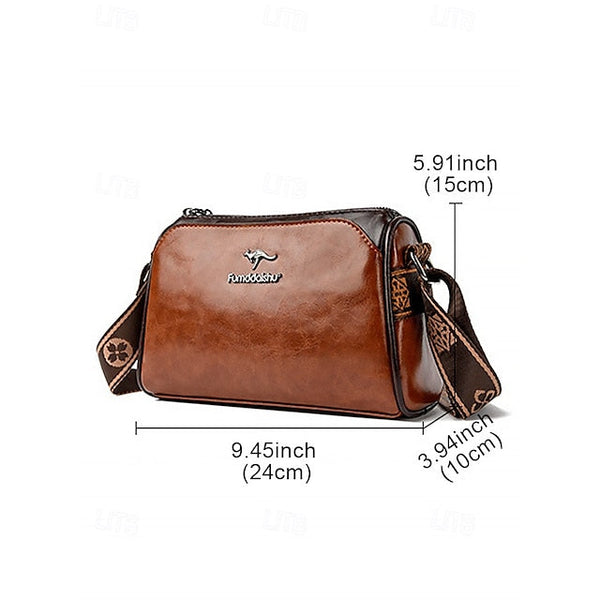 Crossbody Vintage Shoulder Bag – Women's Faux Leather FashionChic