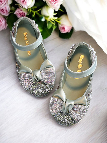 Jane – Girls' Mary Shoes Bow Sparkly Glitter Rhinestone FashionChic