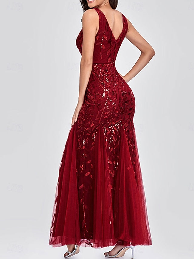 Bride V the Party Neck Dress Floor Elegant of Mother FashionChic