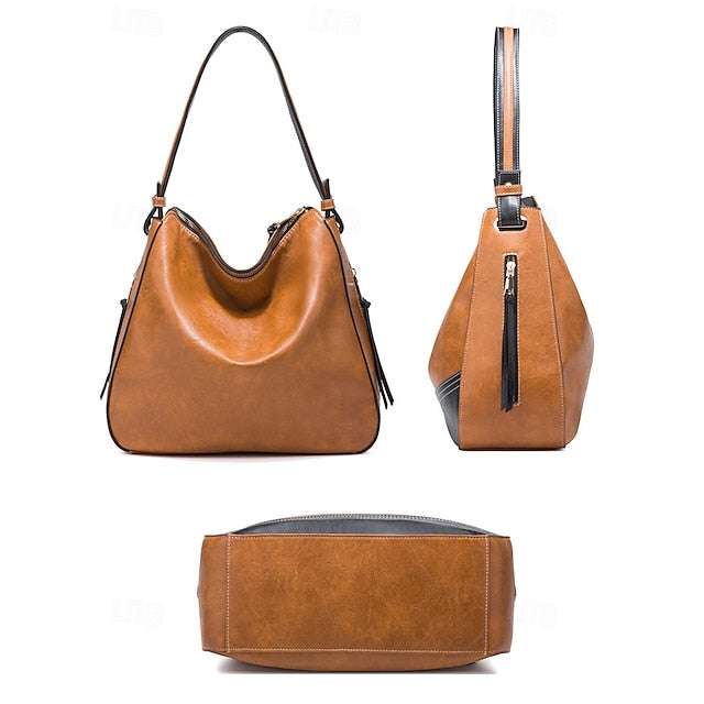 Faux Leather Shoulder 4-Piece Handbag Bag Women's – Set FashionChic