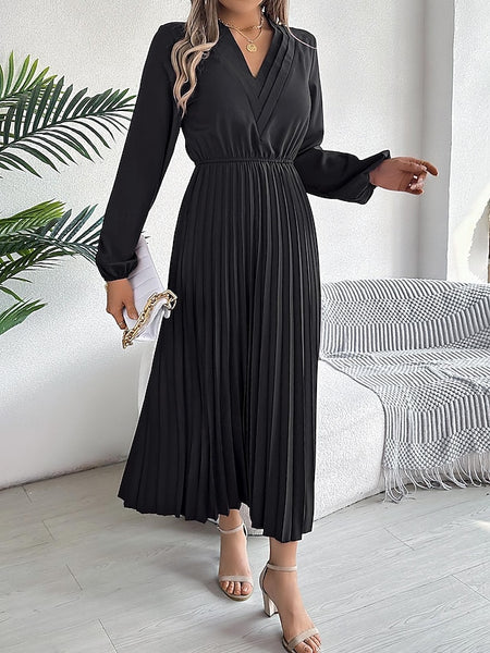 Women's Work Dress Satin A Line Dress Fashion Office Long