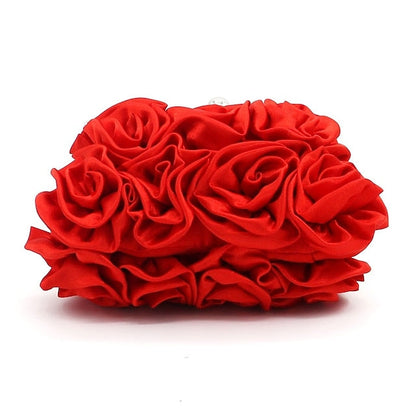 Rose Evening Bag Clutch Design Vintage Floral Elegant – Red FashionChic