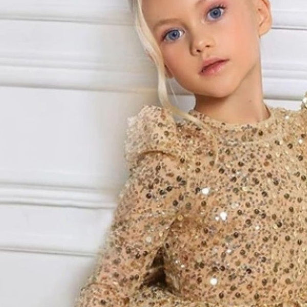 Kids Dress Party Sequin Little Line A Girls' FashionChic