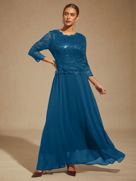 Women's Maxi Dress Chiffon Dress Lace Sequins Embroidered FashionChic
