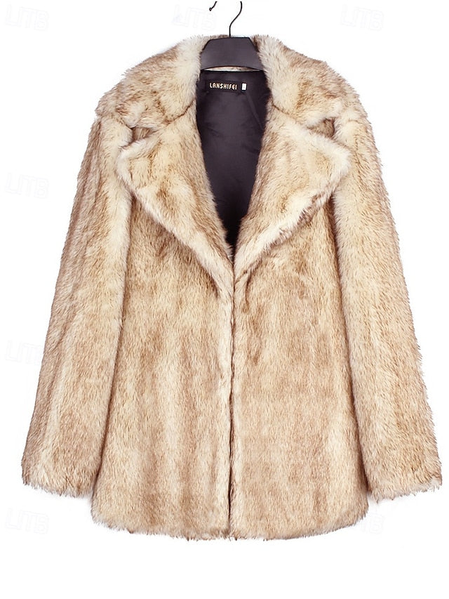 Faux Comfortable Warm Women's Fur Coat Furs FashionChic