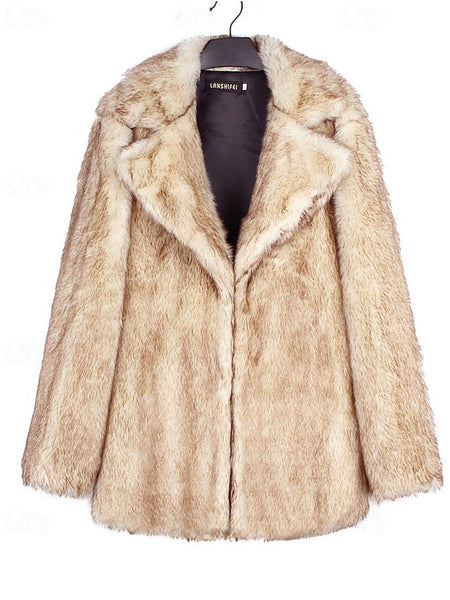 Fur Coat Comfortable Warm Women's Furs Faux FashionChic