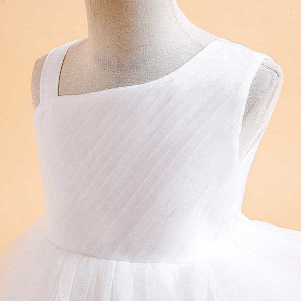 Kids Sleeveless Color Formal Girls' Dress Party Solid FashionChic