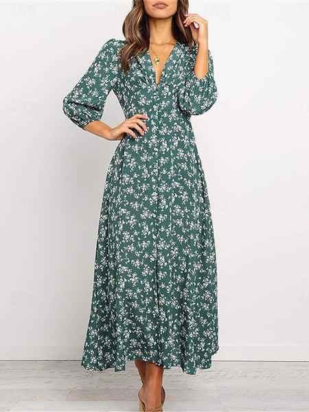 Women's Chiffon Dress Swing Dress Formal Dress Floral Print