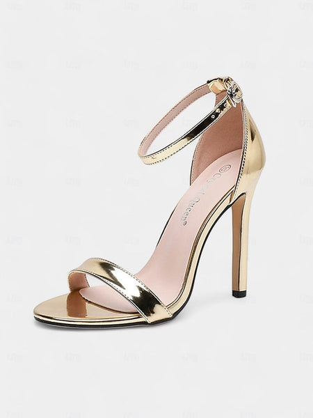 Metallic – Heel Sleek Women Wedding Sandals Stiletto for FashionChic
