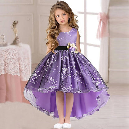 Sleeveless Floral Girls' Kids Solid Dress Wedding Colored FashionChic