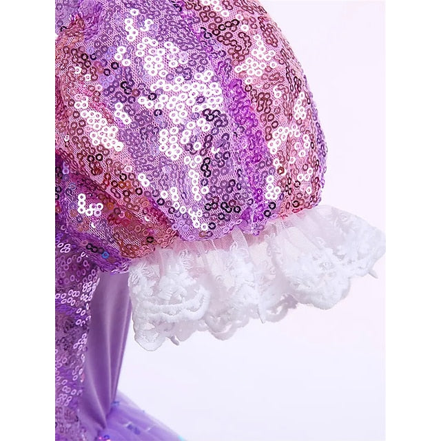 Rapunzel Fairytale Princess Flower Theme Sofia Girl Dress Party FashionChic