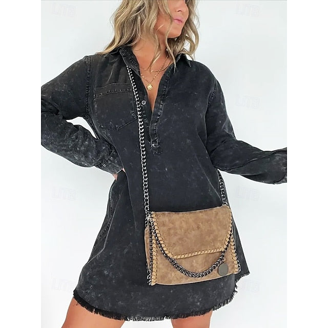 Leather Faux Bag with Chain Red Whipstitch Shoulder Detailing FashionChic