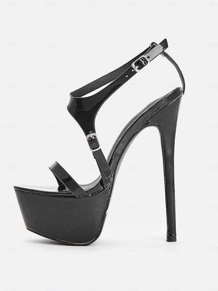 Black Platform Heel Sandals Women's High FashionChic
