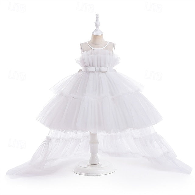 Solid Party Performance Sleeveless Dress Girls' Kids Color FashionChic