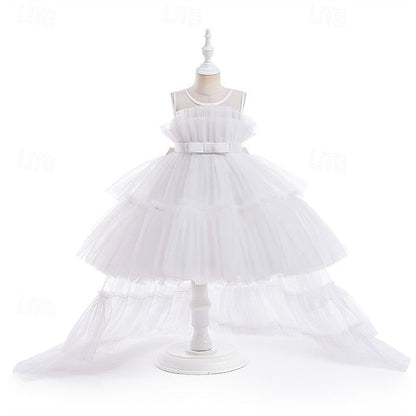 Solid Party Performance Sleeveless Dress Girls' Kids Color FashionChic