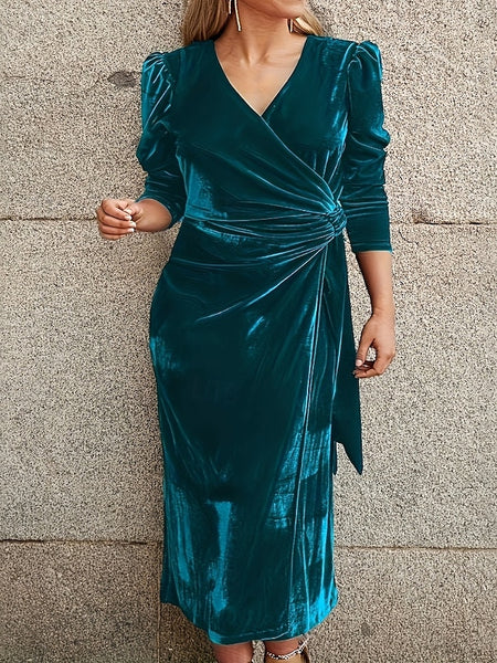 Women's Midi Dress Christmas Dress Velvet Dress Party Dress