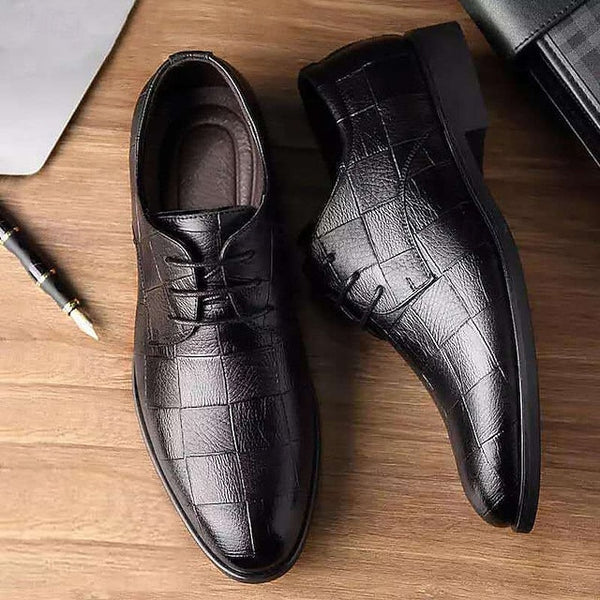 – Pattern Classic Shoes Dress Black Crocodile Men's FashionChic