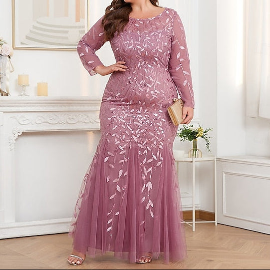 Gown Trumpet Evening Sparkle Floor Formal / Dress Mermaid FashionChic