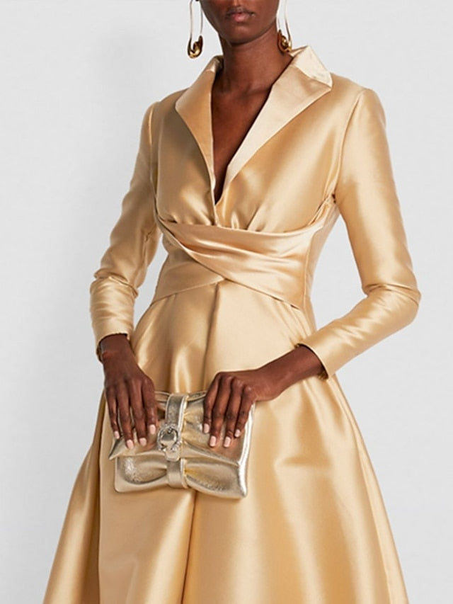 Evening A-Line Formal Tuxedo Dress Gown Elegant Wedding FashionChic