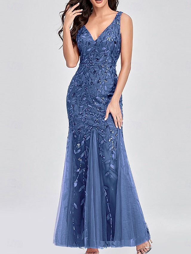 Bride V the Party Neck Dress Floor Elegant of Mother FashionChic