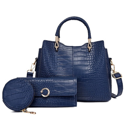 Set Leather Purse Going Bag PU Pcs Office 3 Women's out FashionChic