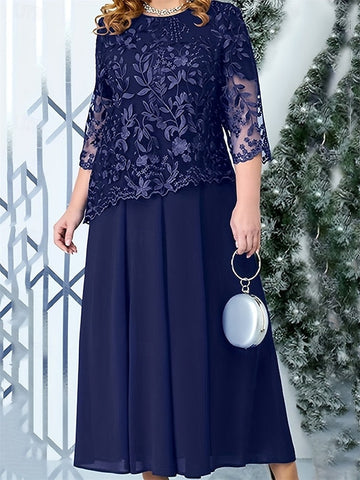 Elegant Mother Curve Size A-Line of Plus Bride Dress the FashionChic