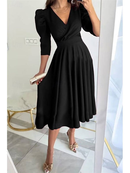 Women's Midi Dress Wrap Dress A Line Dress Casual Daily