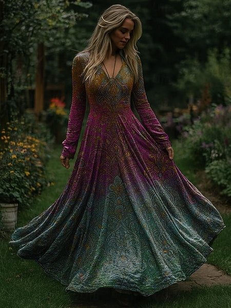 Christmas Women's Maxi Dress Pleated Dress Party Casual FashionChic