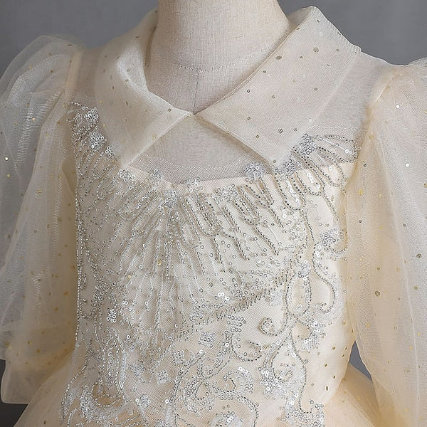 Half Girls' Color Flower Girl Solid Dress Party Kids FashionChic