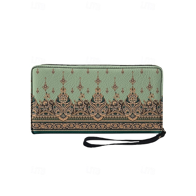 Wristlet – Floral Printed Bohemian Wallet Vintage Leather FashionChic