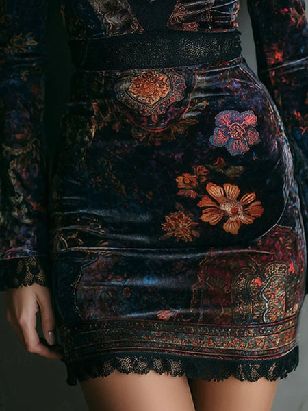 Women's Mini Dress Velvet Dress Sheath Dress Elegant Daily FashionChic