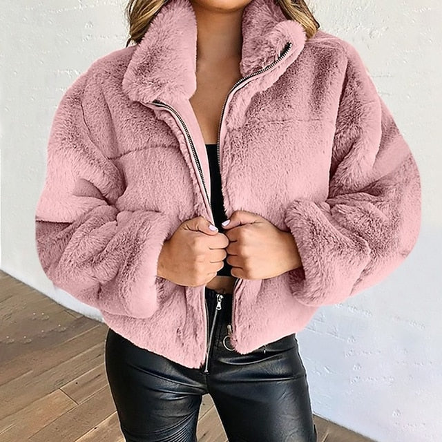 Coat Faux Fur Women's Winter Teddy Warm FashionChic
