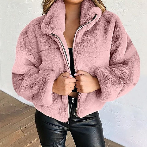 Coat Faux Fur Women's Winter Teddy Warm FashionChic