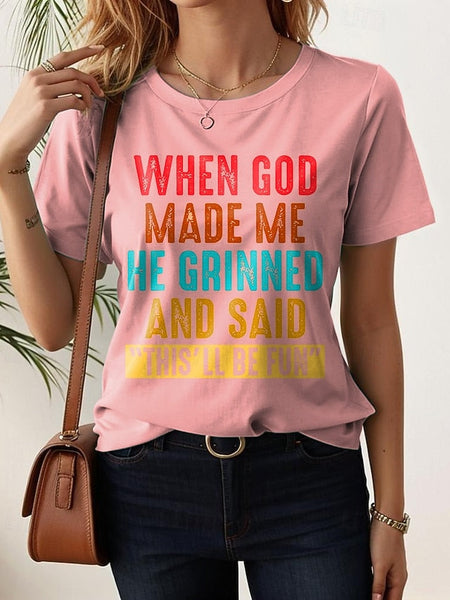 Women's T Shirt Graphic Letter Stylish Casual Short Sleeve FashionChic