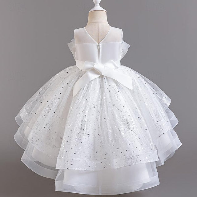 Sleeveless Dress Girls' Party Kids Girl Sequin Flower FashionChic