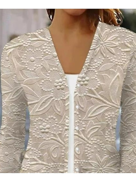 Women's Shirt 3D Print Floral Butterfly Basic 3/4 Length FashionChic