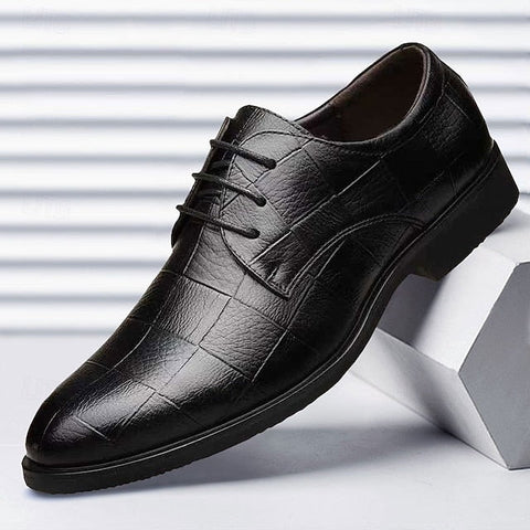 – Pattern Classic Shoes Dress Black Crocodile Men's FashionChic