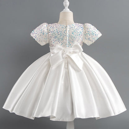 Party Sequin Dress Wedding Short Girls' Toddler Sleeve FashionChic