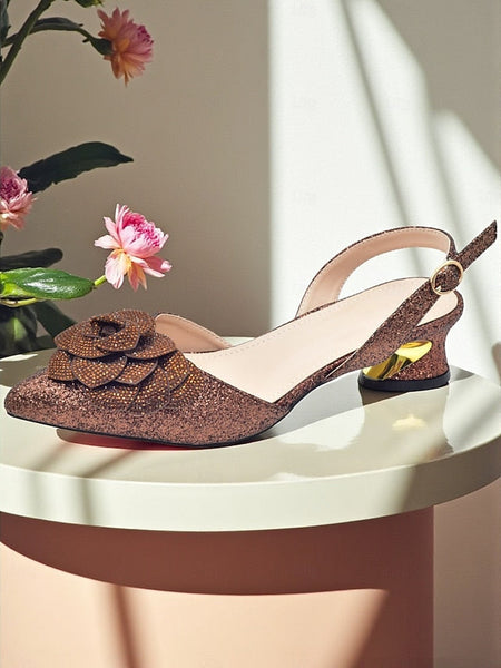 and Women's Glitter Clutch Slingback Heels Matching Evening FashionChic