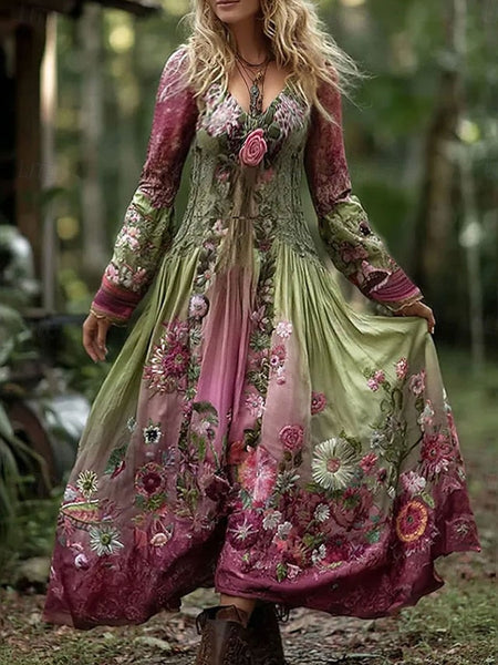 Women's Maxi Dress A Line Dress Fit And Flare Dress Vintage FashionChic