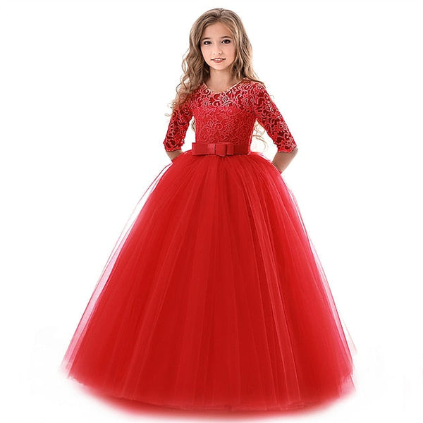 Wedding Flower Colored Girls' Girl Solid Dress Kids FashionChic