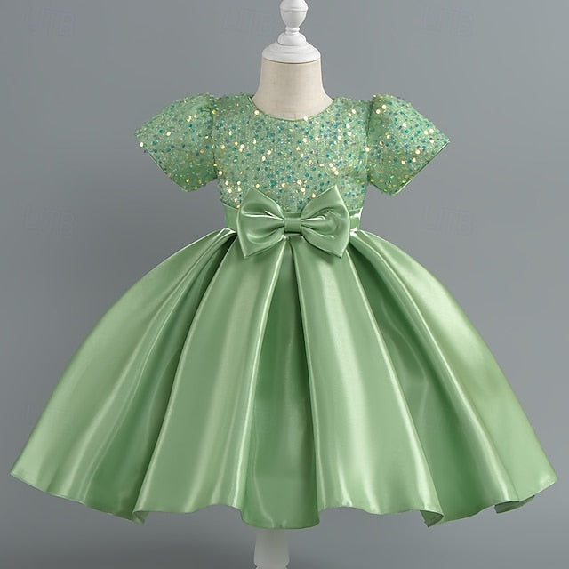 Party Sequin Dress Wedding Short Girls' Toddler Sleeve FashionChic