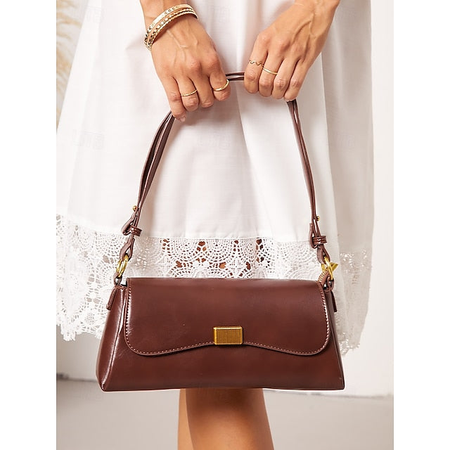 Daily Shopping Office Leather Tote Women's Baguette Bag PU FashionChic