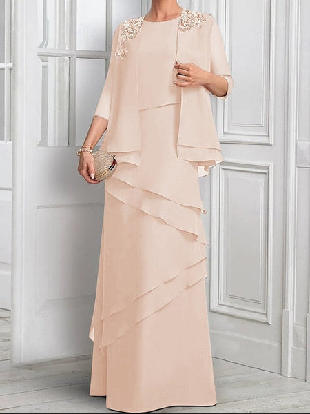 Elegant Formal Bride Mother Suit Dress the Piece A-Line Two of FashionChic